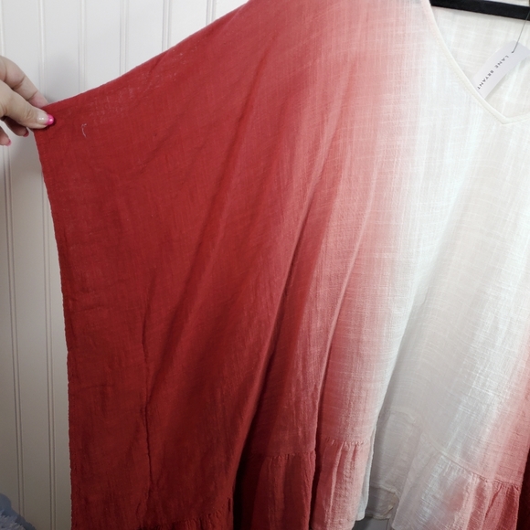 Lane Bryant Red Ombre Ruffle Hem Top Size 26/28 - Picture 6 of 9